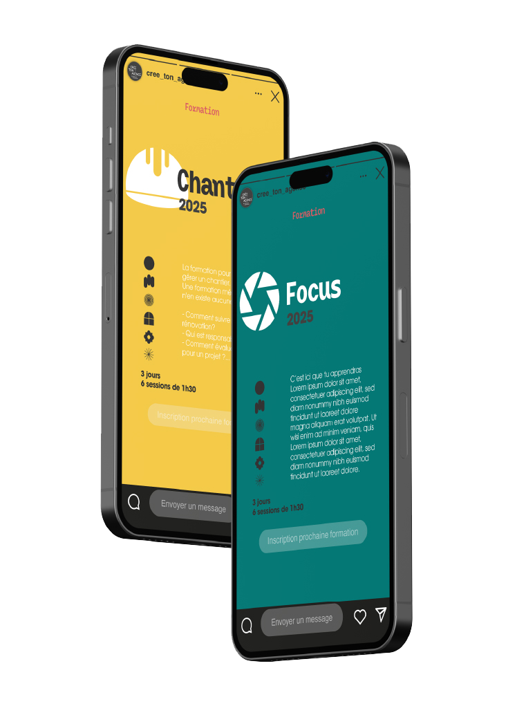 Stories Instagram Crée Ton Agence — campagne de formations